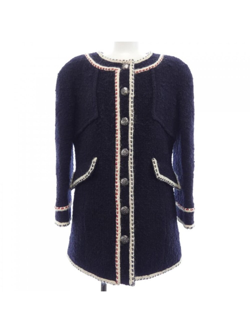 Chanel Collarless Jacket Navy